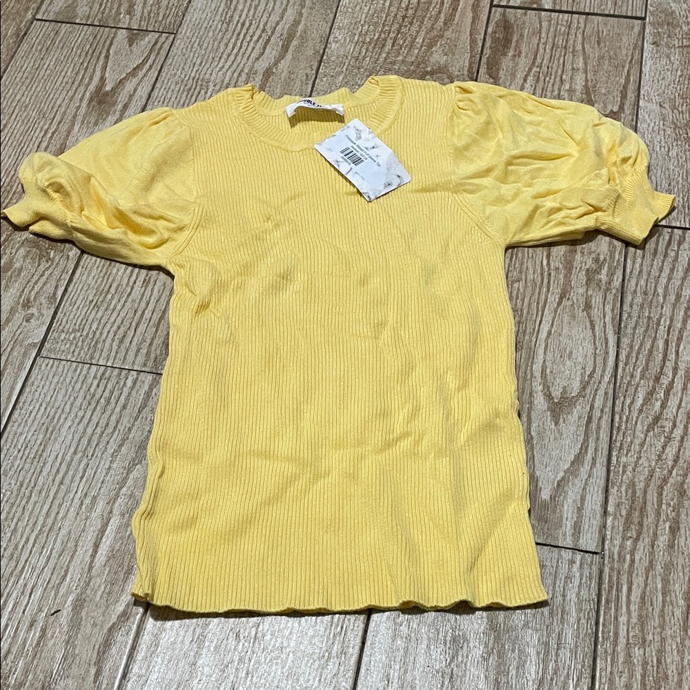 Double Zero Sunny Yellow Puff Sleeve Tee